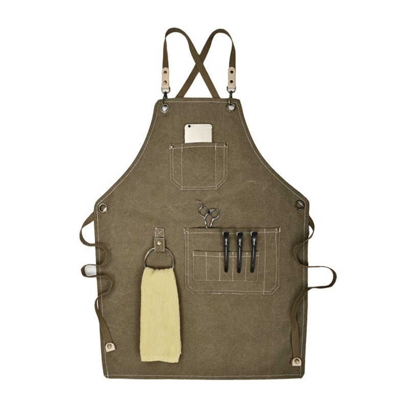 Artist Apron for Women and Men Adjustable Canvas Apron with Pockets +2 Free  EBooks!!!