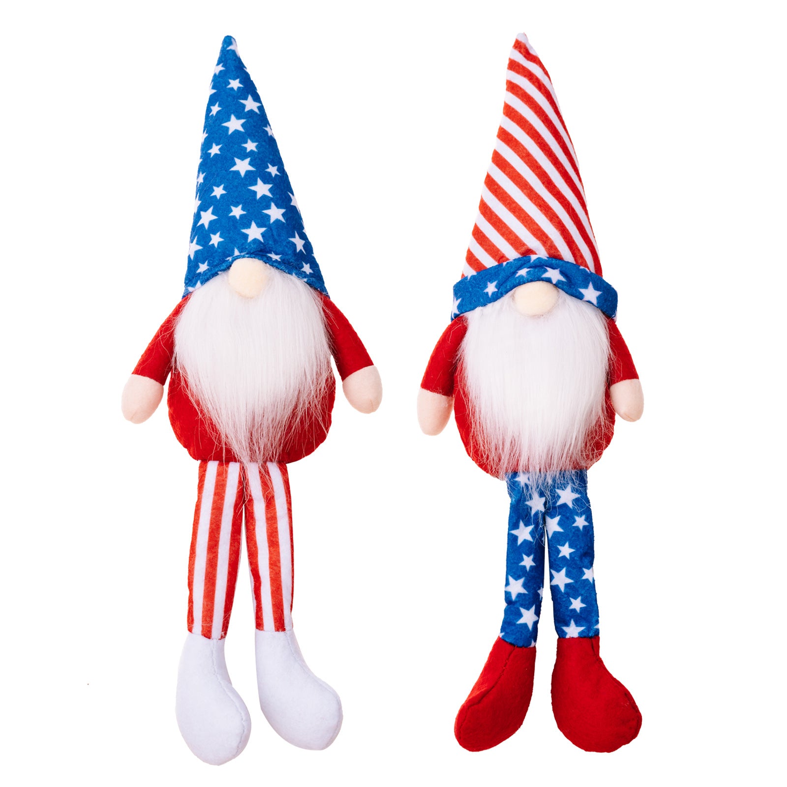 July 4th stripe and stars hat sitting gnomes
