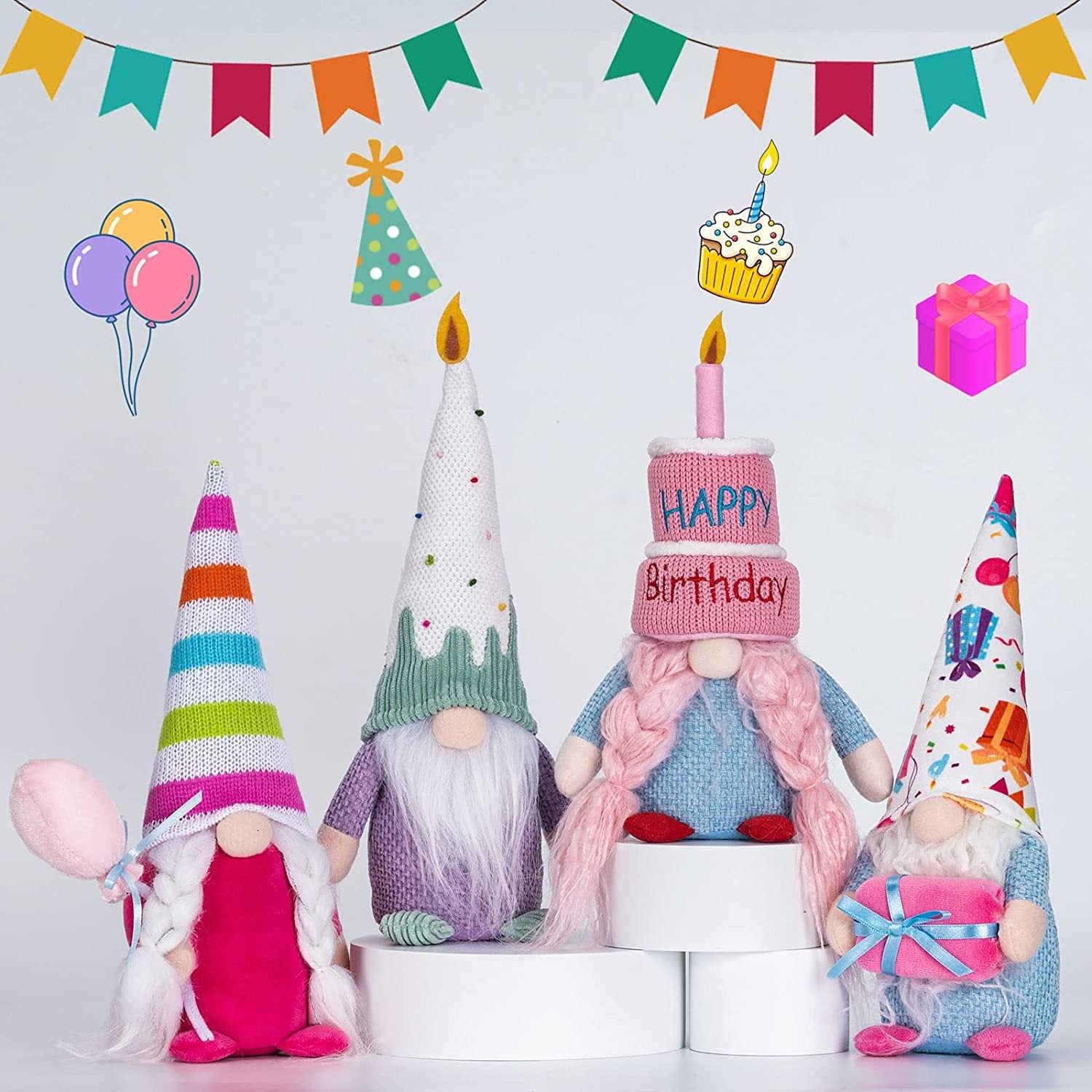 Happy birthday cake gnomes