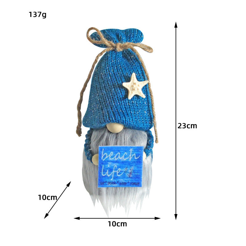 Beach Life Knitted Hat Starfish Gnome