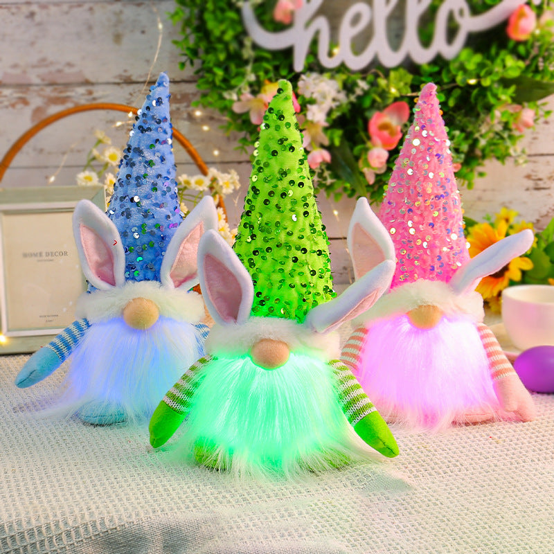 Easter glitter glowing bunny gnomes