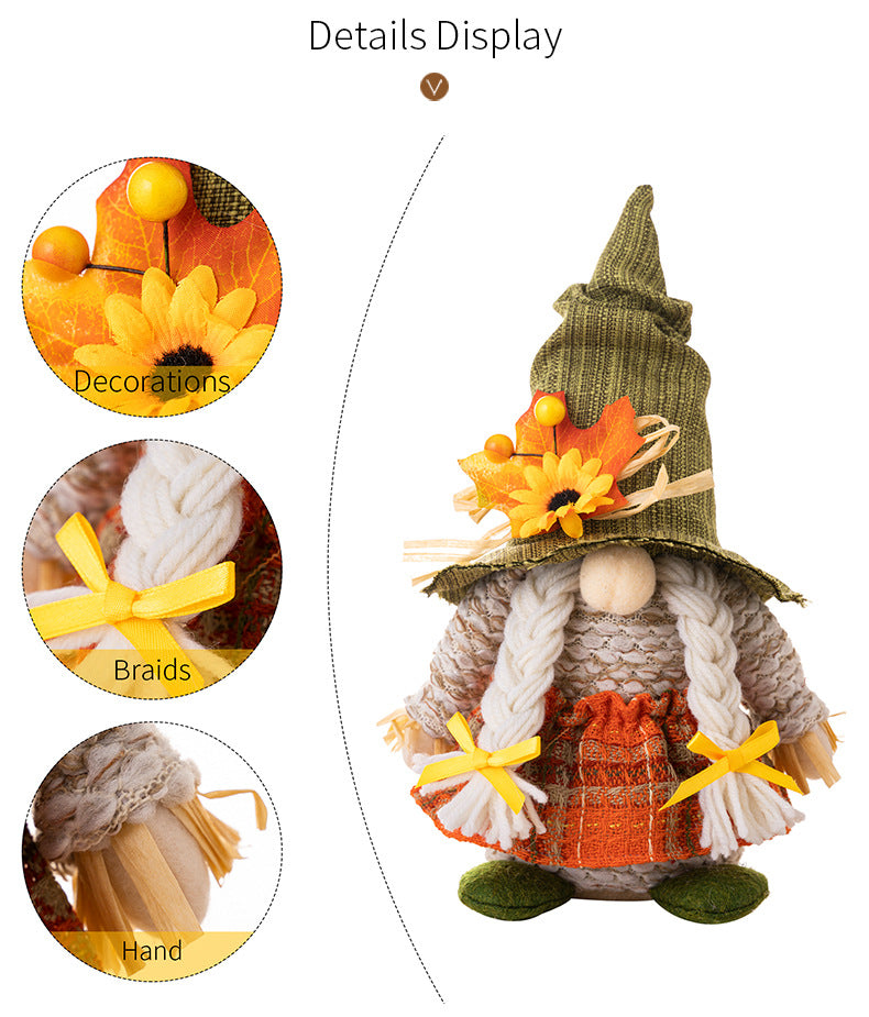 Fall harvest season maple hat gnomes