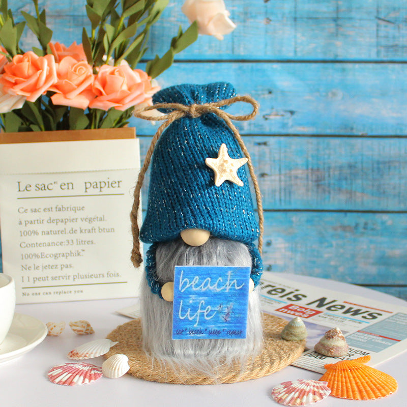 Beach Life Knitted Hat Starfish Gnome