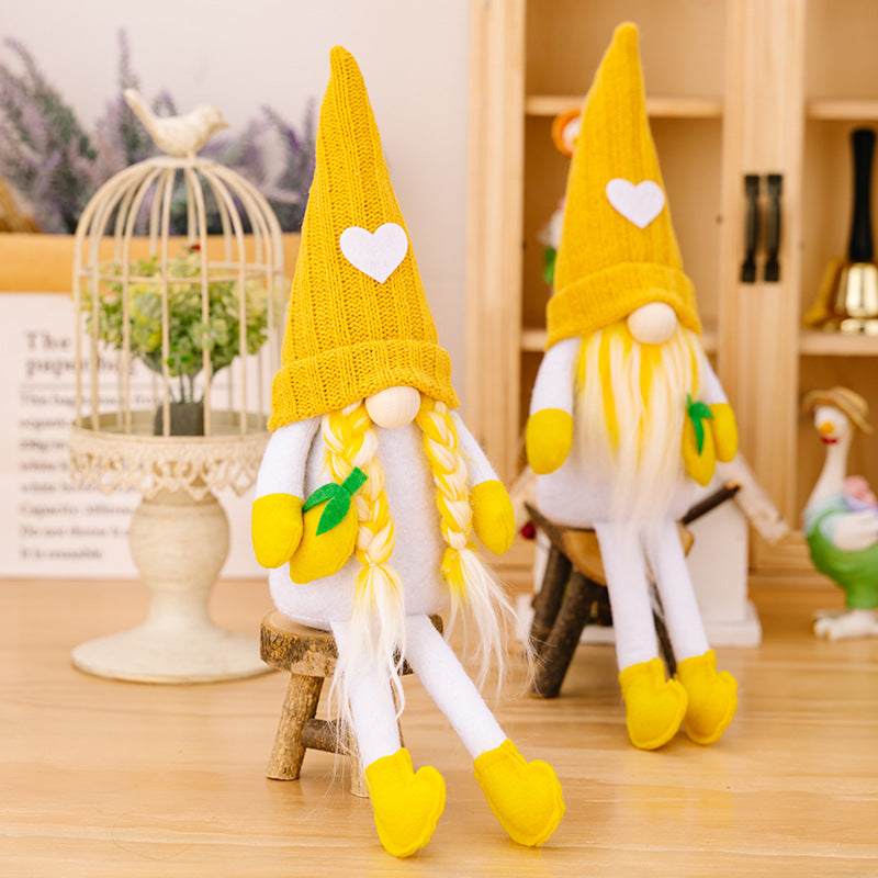 Summer Yellow Knitted Lemon Gnomes