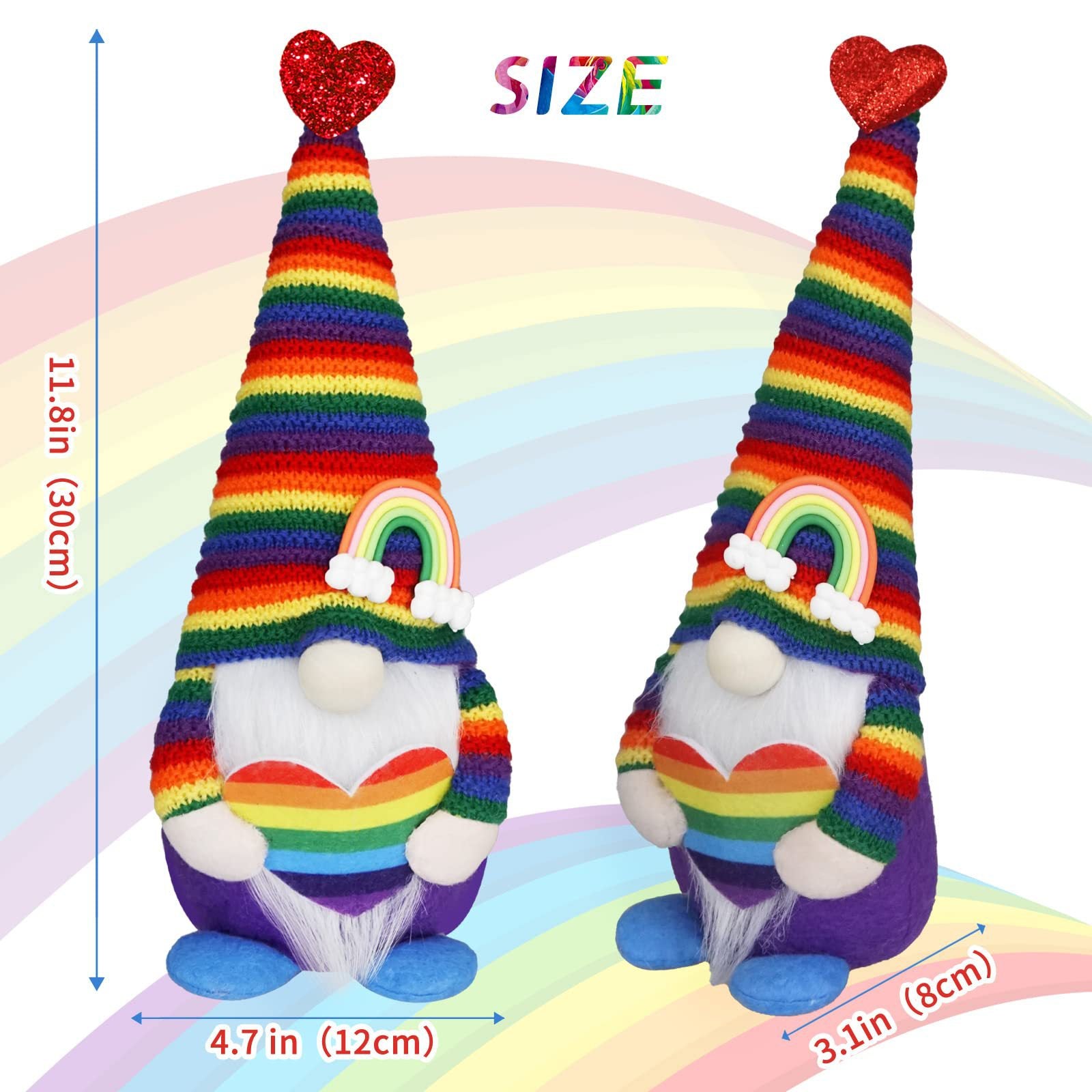 Knitted hat rainbow gnomes