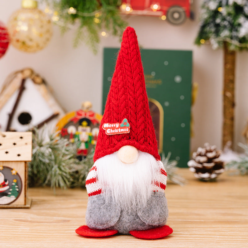 Merry Christmas  Red Knitted Hat Gnomes Hand in Pocket