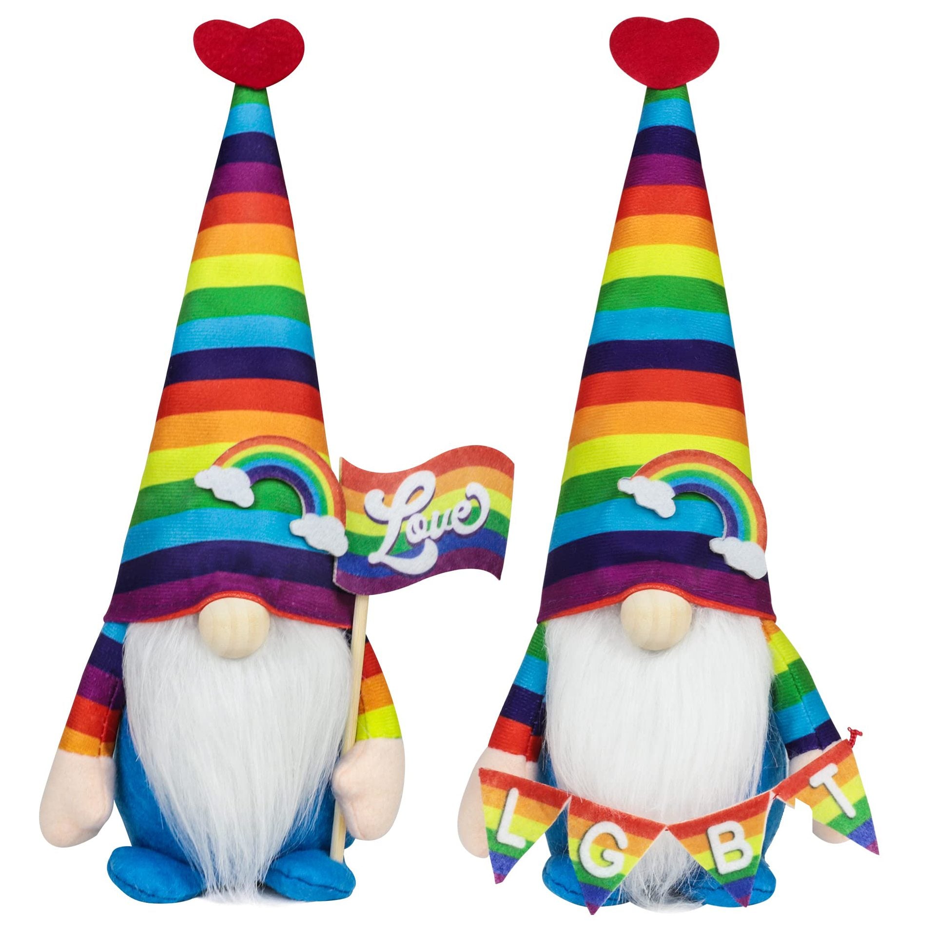 Rainbow Gnomes Holding Love