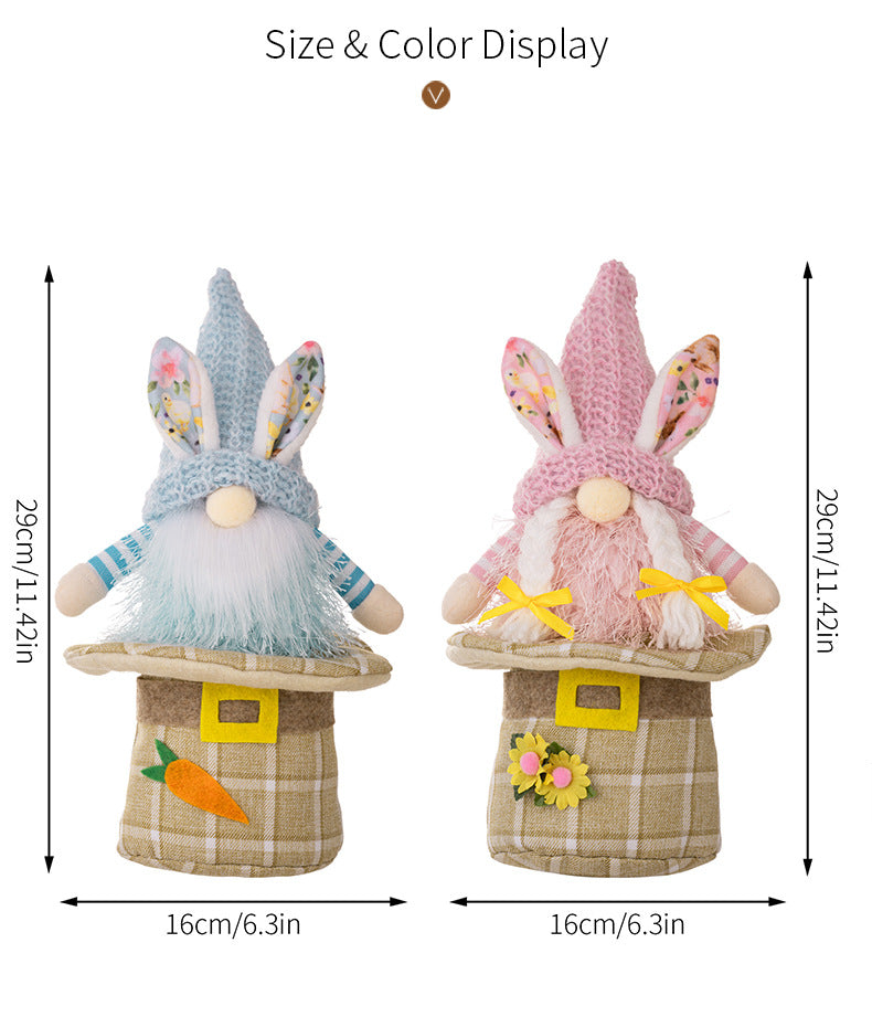 Easter cute bunny gnomes on hat