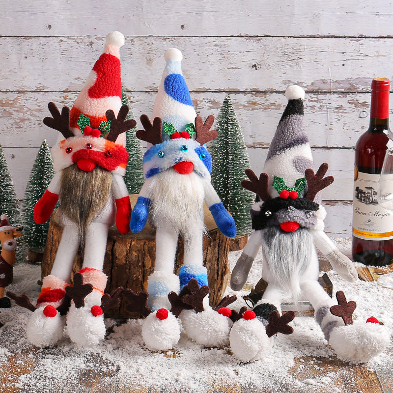 Colorful Christmas Antler gnomes with long leg