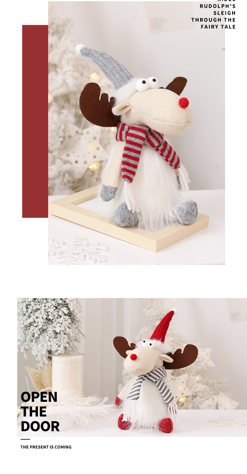 Christmas deco cute elk gnomes with scarf