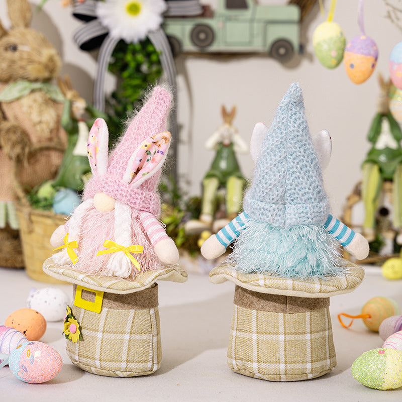 Easter cute bunny gnomes on hat