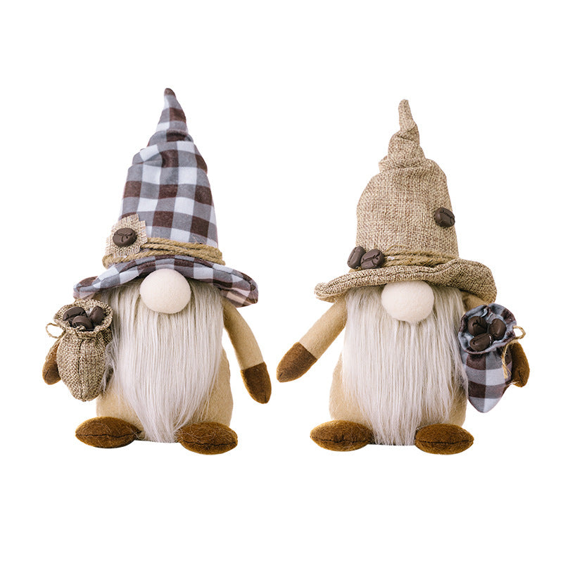 Wizard hat coffee gnomes with coffee beans bags