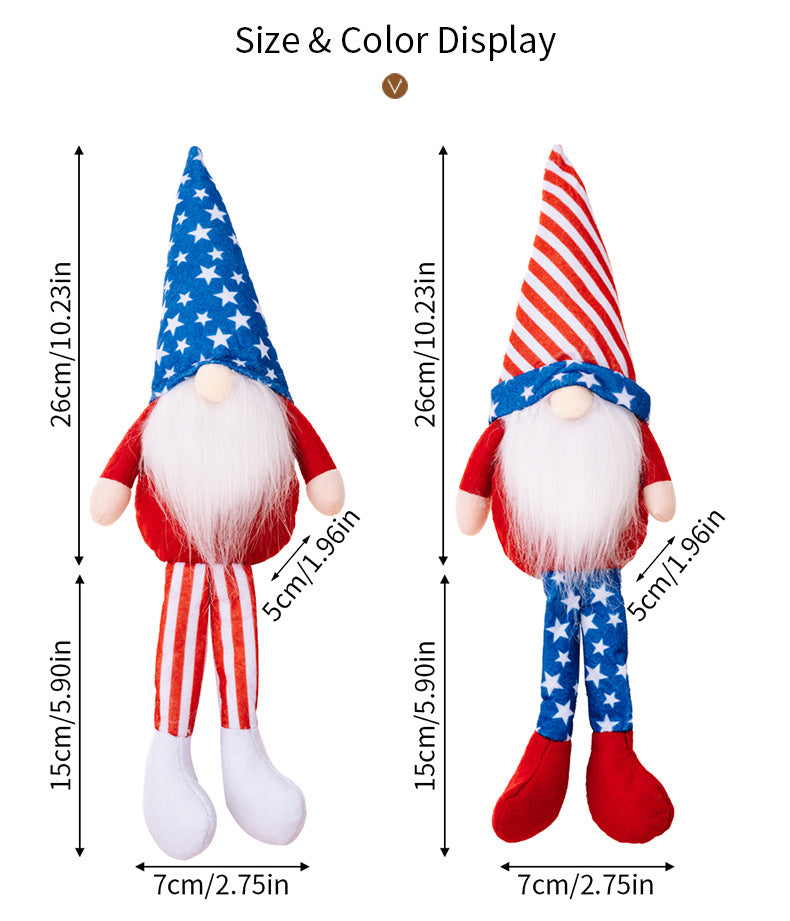 July 4th stripe and stars hat sitting gnomes