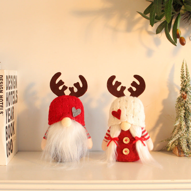 Christmas Antler Knitted Hat Gnomes