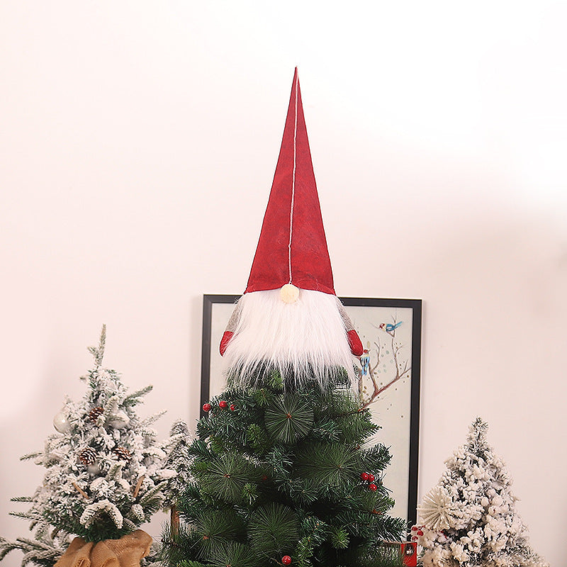 Red Hat Plush Gnome Christmas Tree Topper