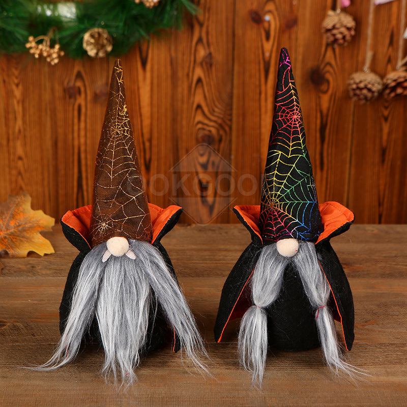 Halloween Vampire Gnome Couple With Cobweb Hat