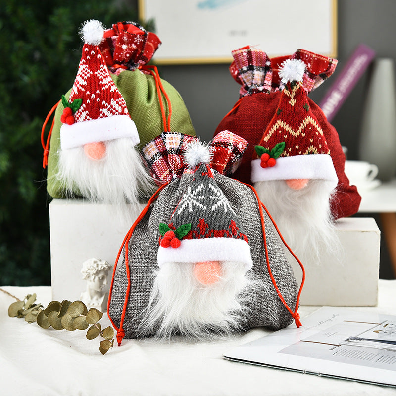 Christmas Gift Bag With Plush Gnome