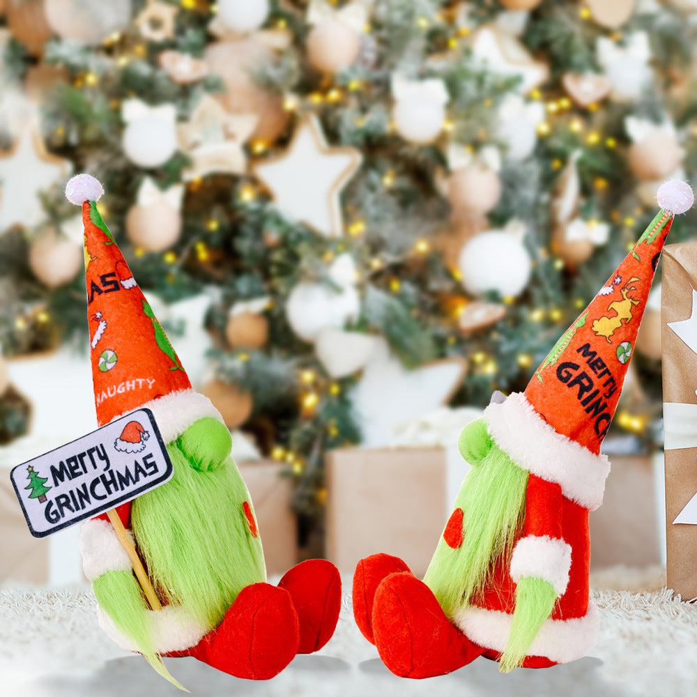 Lovely Grinch Theme Gnome For Christmas Gift