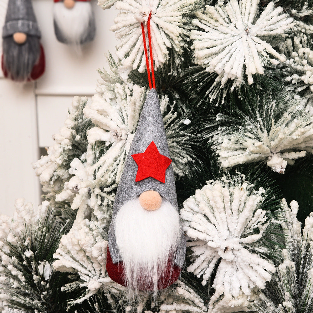 Gray Plush Gnome Hanging Set