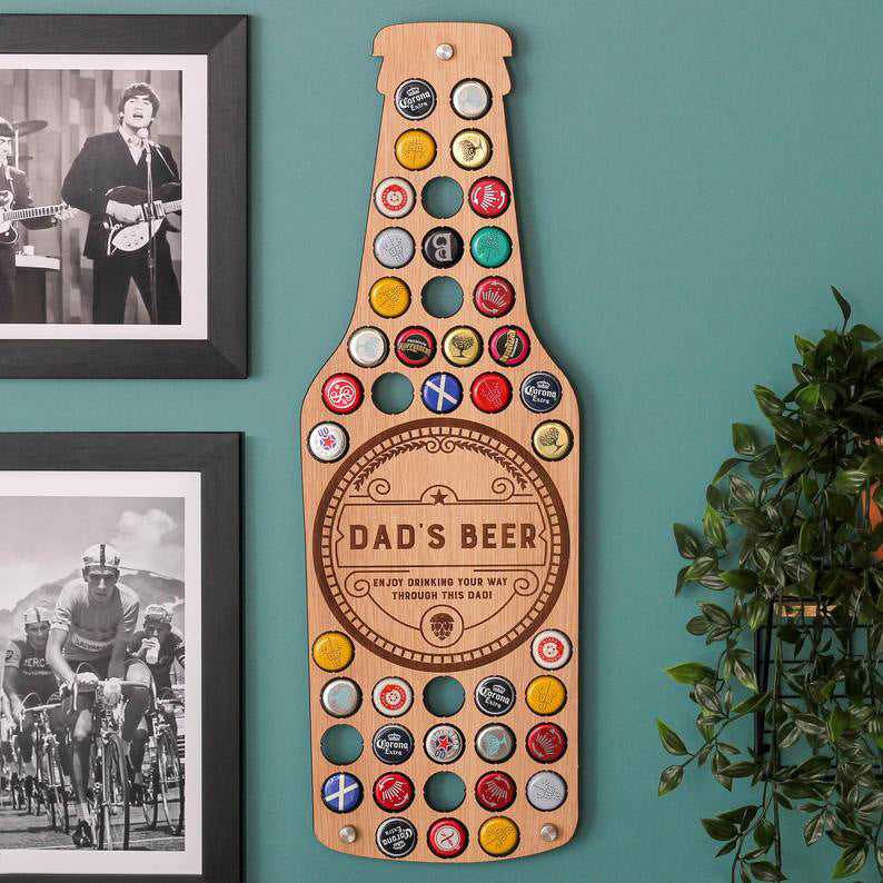 Wooden Beer Cap Holder For Father's Day Gift