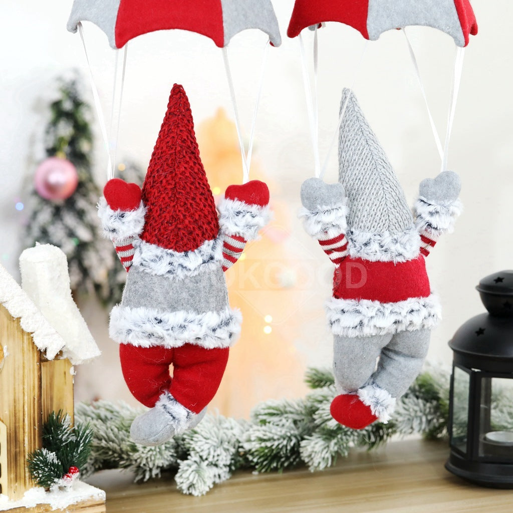 Lovely Santa Gnome With Parachute For Christmas Decor