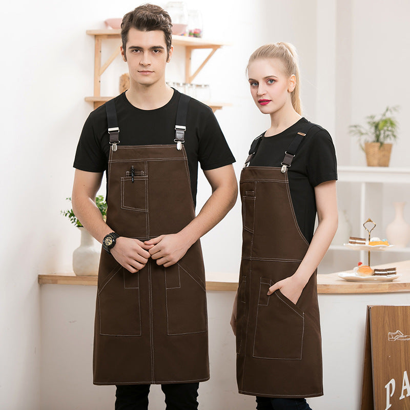 Canvas Apron With Multi Big Pockets For Various Occasions