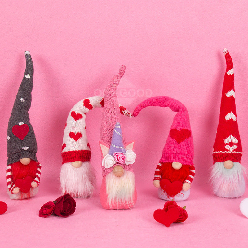 Unique Bent Hat Plush Gnome Doll For Love Gift