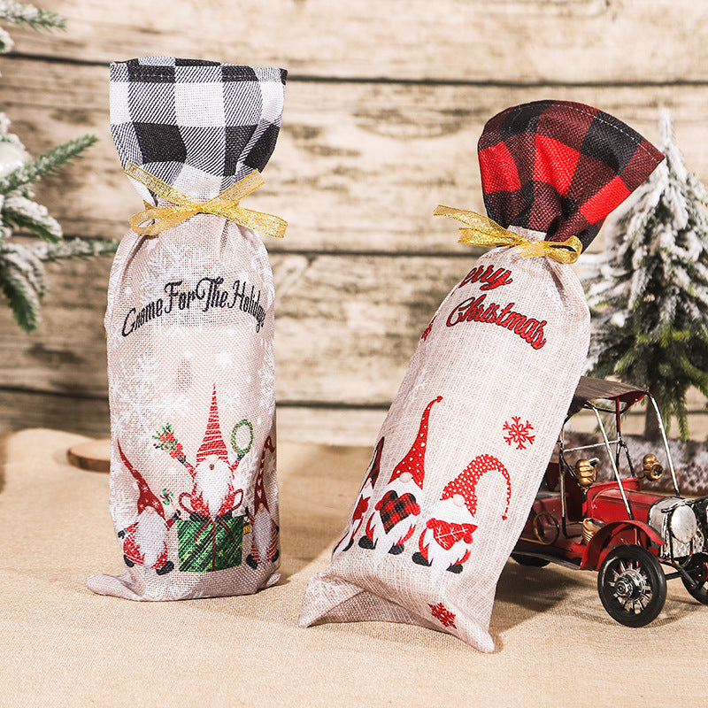 Merry Christmas - Holiday Gnome Wine Bottle Cover