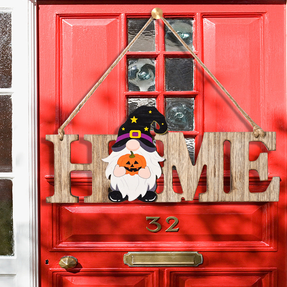 Interchangeable Seasonal Wooden Gnome Sign For Holiday Decoration
