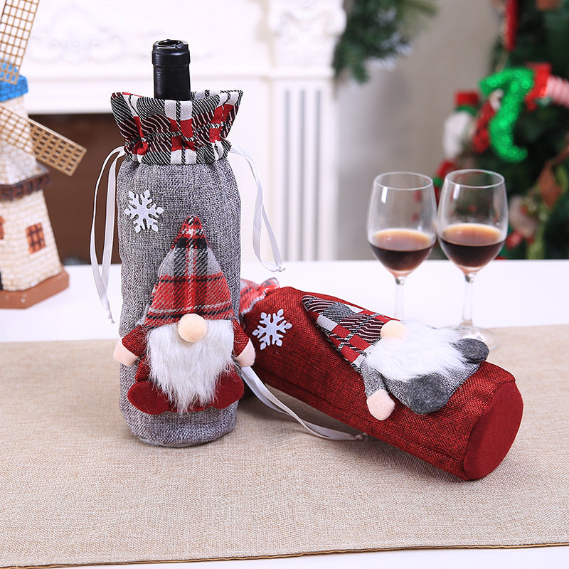 3D Adorable Plush Gnome Wine Bottle Cover