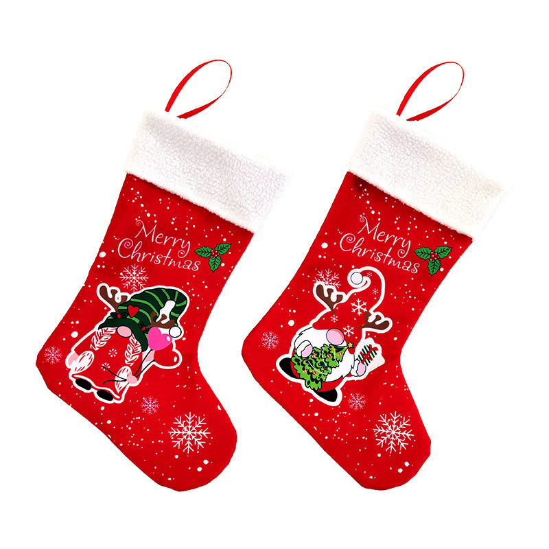 Christmas Stocking With Colorful Gnome Pattern