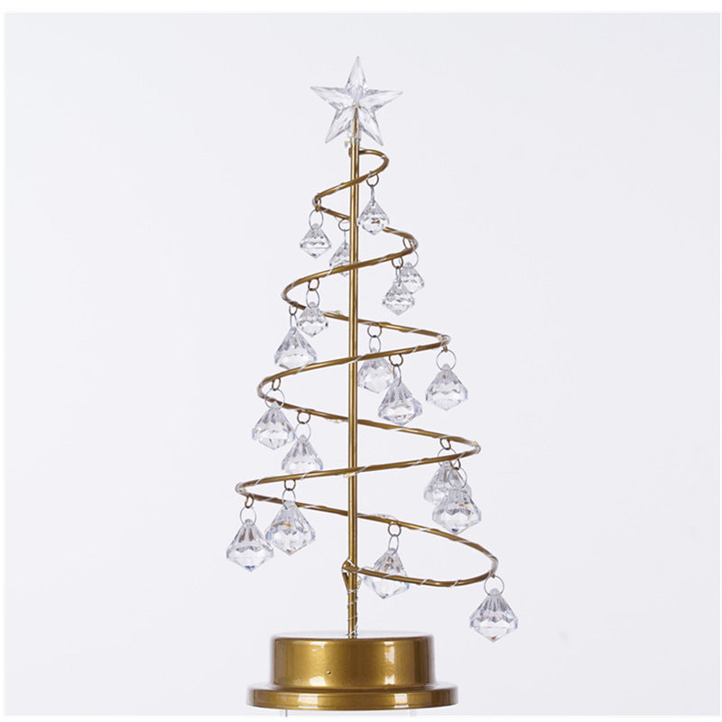 13 Inch Metal Christmas Tree With LED String Lights