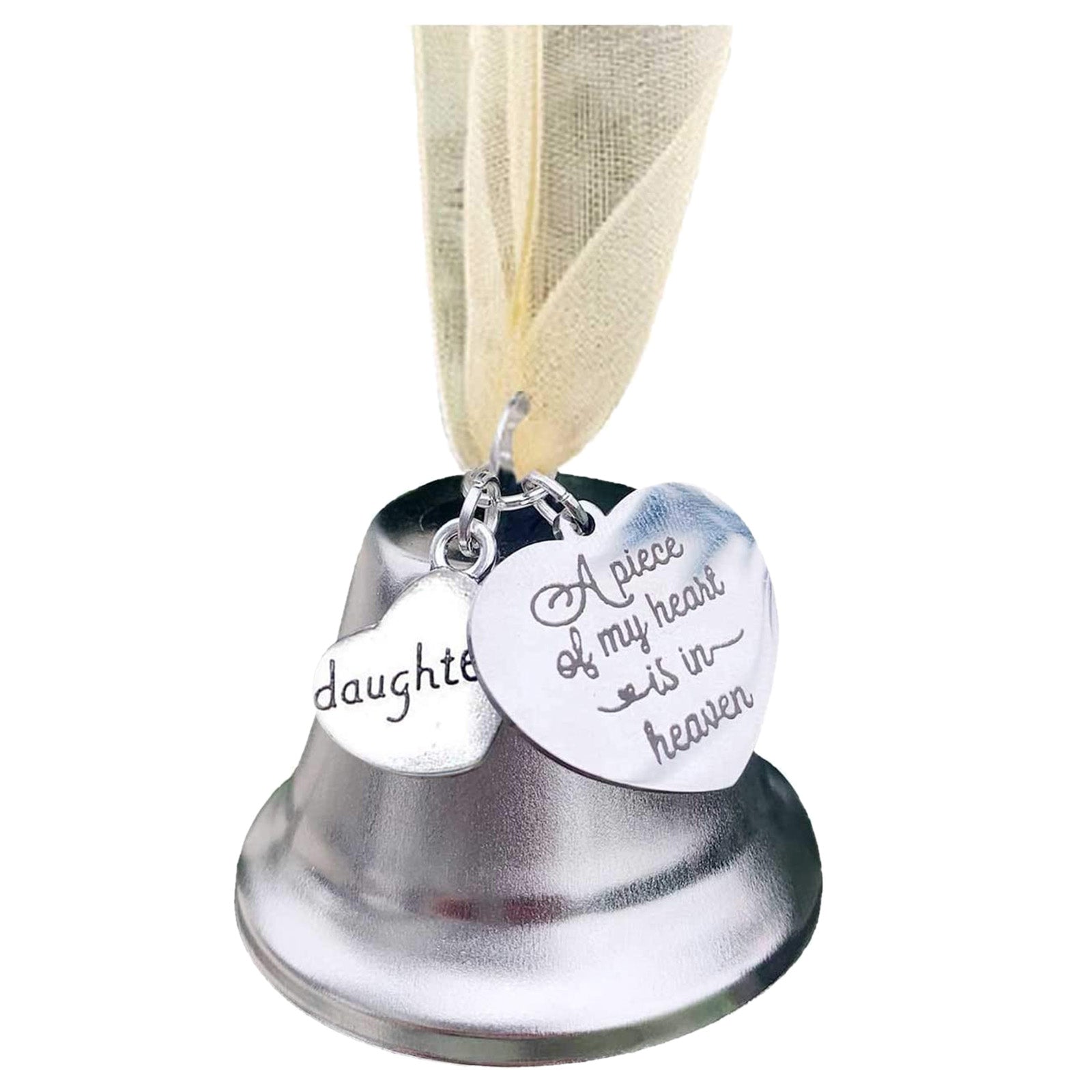Christmas Memorial Bell Pendant - A Piece Of My Heart Is In Heaven