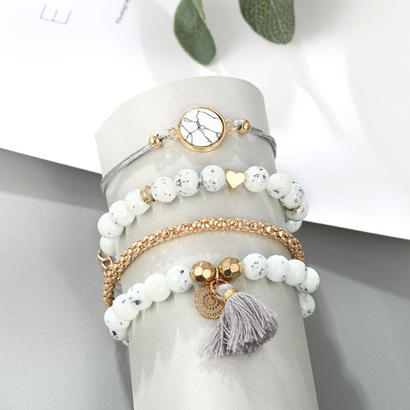 Fashion trend four-piece tassel bracelet for Women Girls