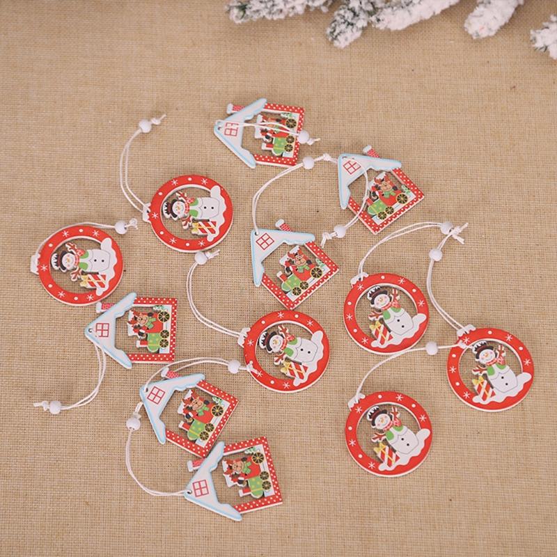 Christmas Wooden Pendant Set Of 12 For Xmas Tree
