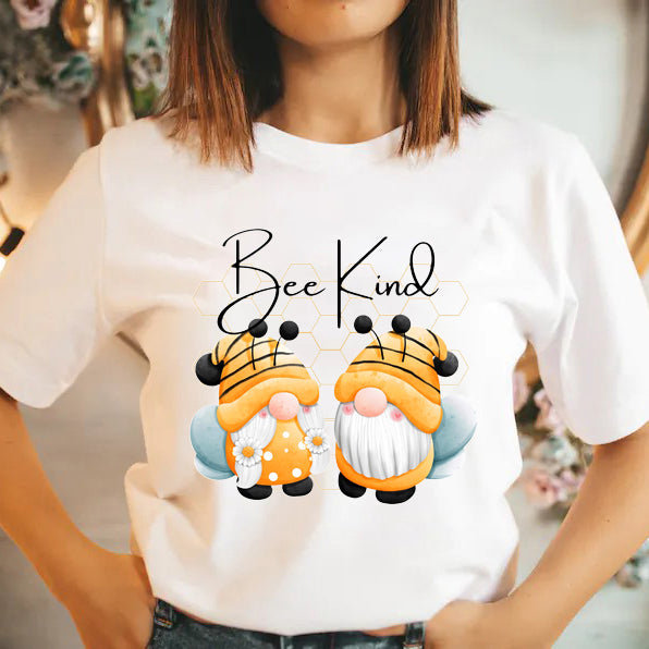 Bee Kind Gnome Couple - Spring Summer Unisex T-shirt