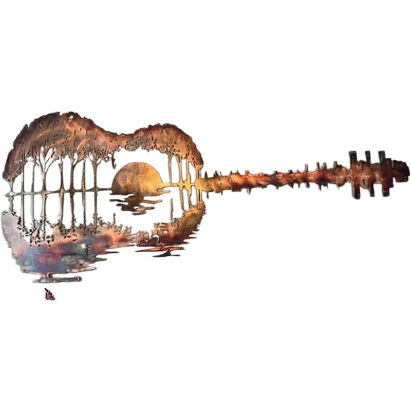 Metal Wall Art Decoration Vintage Abstract Guitar Iron Hanging Ornament Pendant