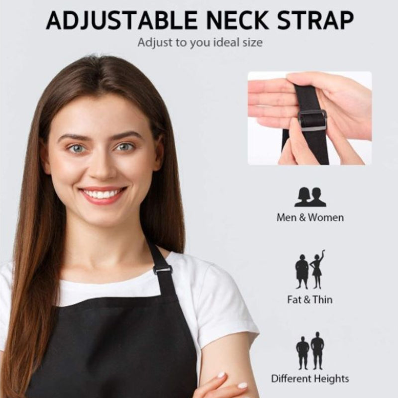 Kitchen Hang Neck Apron Adjustable Strap With Pocket Oil Proof Aprons