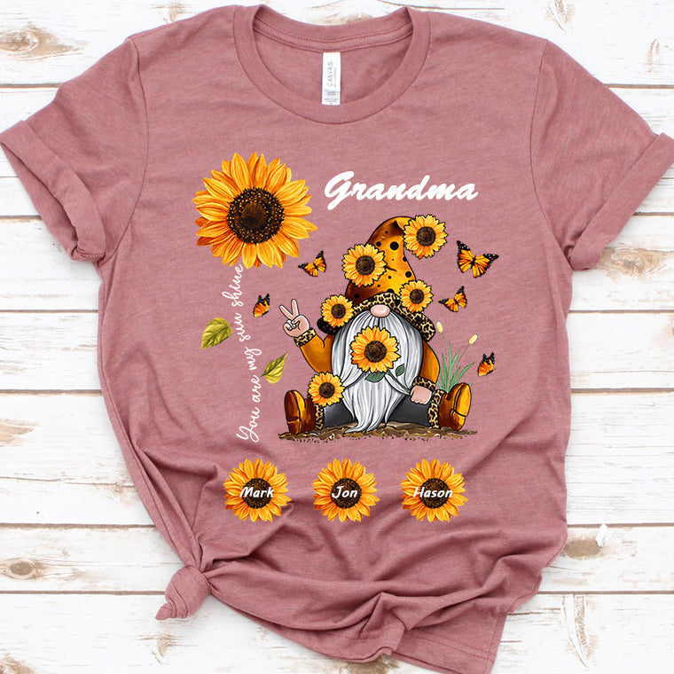 You Are My Sunshine - Personalized Gnome Unisex T-shirt