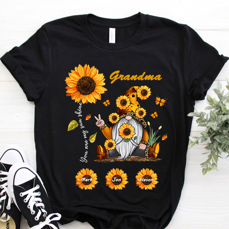 You Are My Sunshine - Personalized Gnome Unisex T-shirt