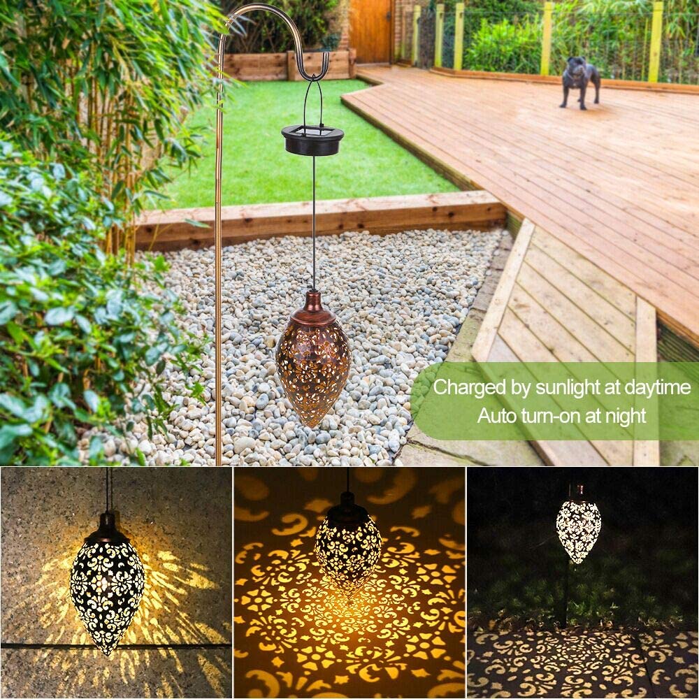 Solar Metal Lantern Light For Outdoor Decoration