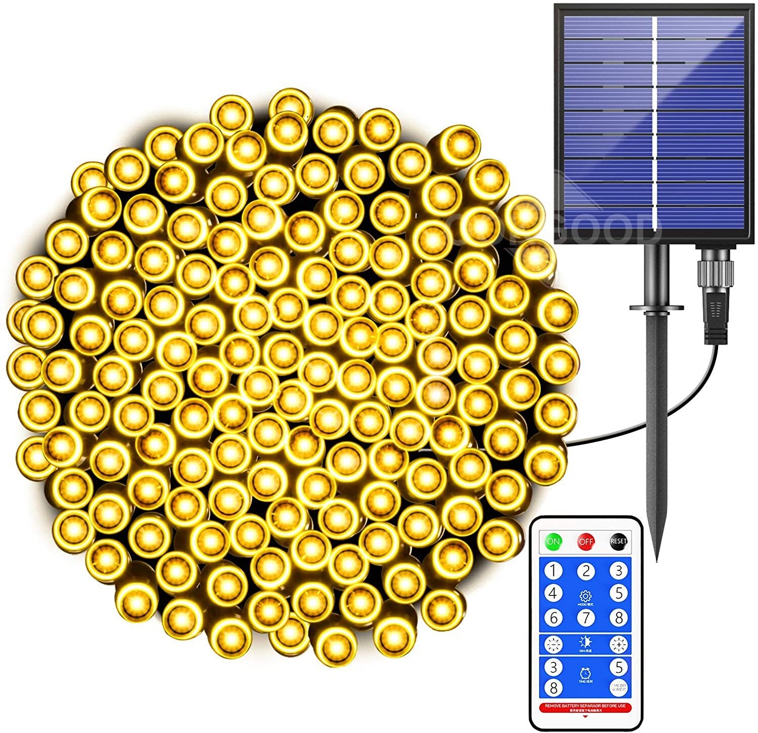 Solar String Lights With Remote Control For Halloween Decoration