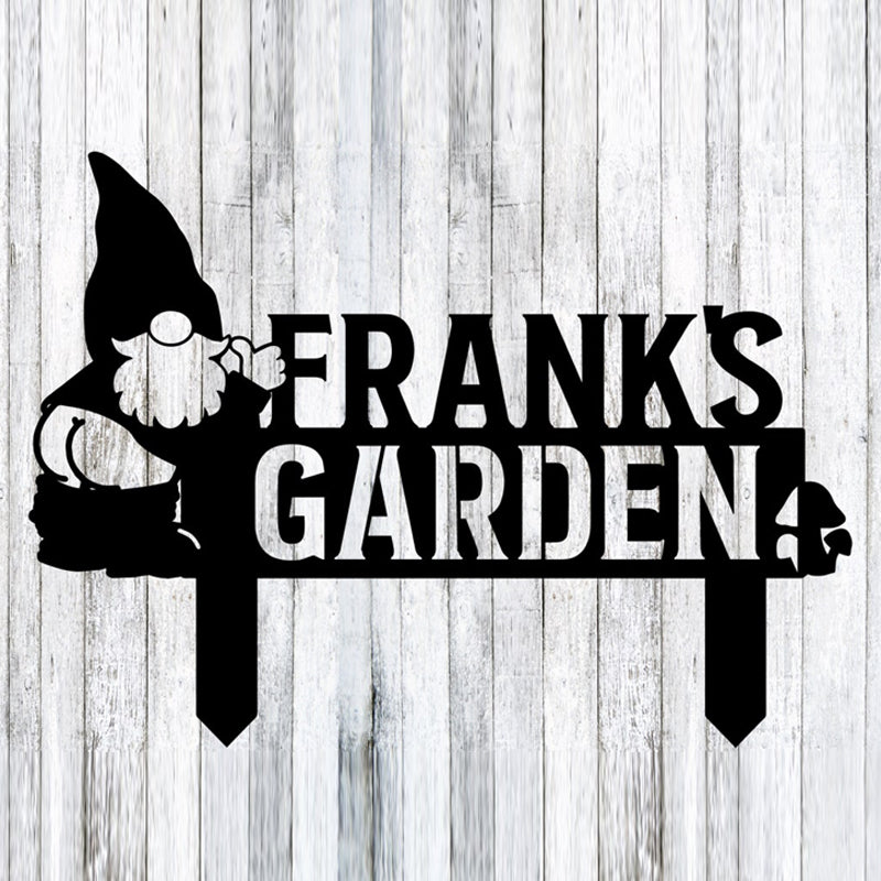 Personalized Custom Funny Gnome Sign Metal Garden Decor