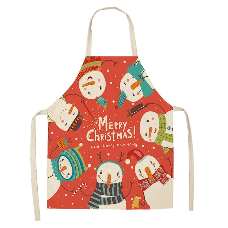 Christmas Cartoon Cotton Apron For Party And Daily Use