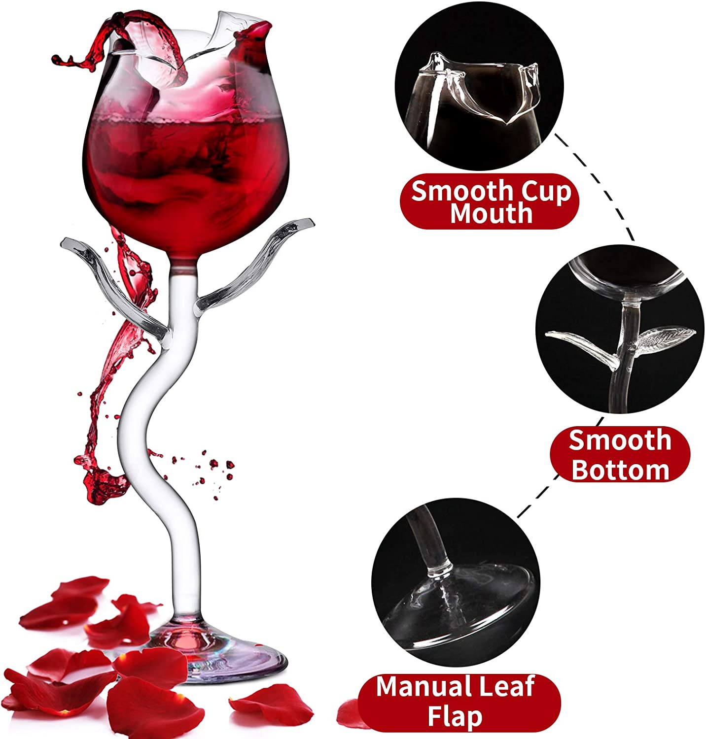 100ml Rose Flower Shape Wine Glass