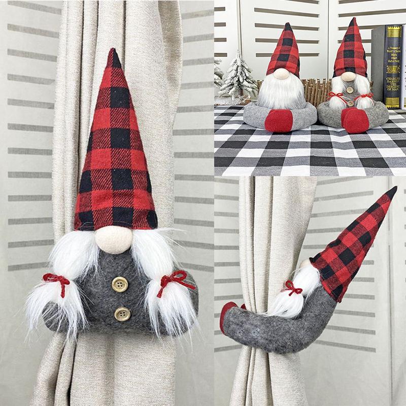 Handmade Plush Gnome Window Curtain Buckle Tieback Holder For Home Ornament