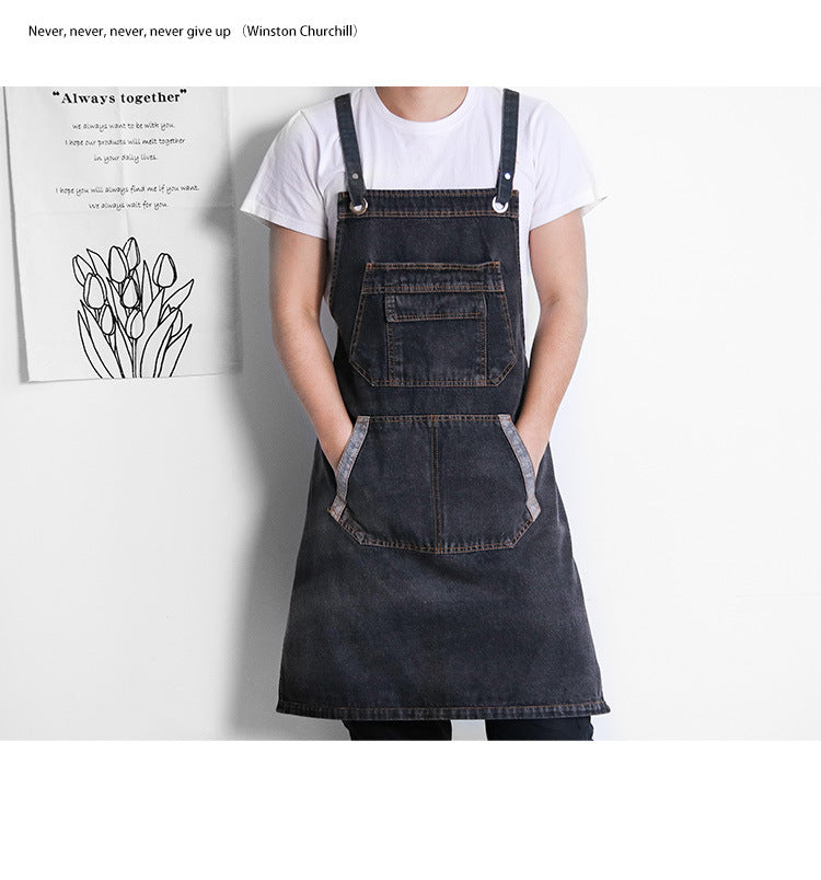 Machine washable demin apron for kitchen/coffee shop/baking Women and Man