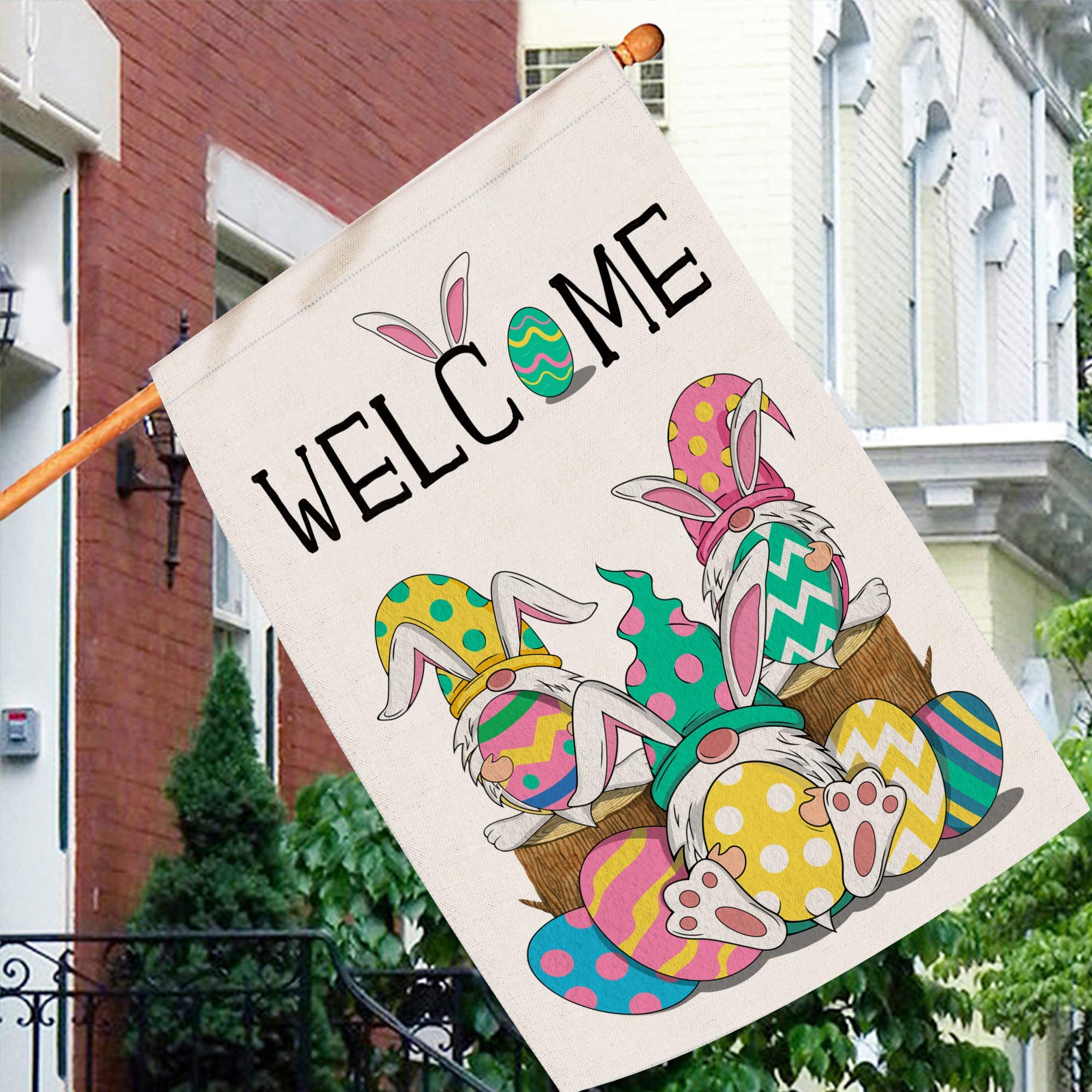 Welcome Gnome Brother - Easter Garden Flag