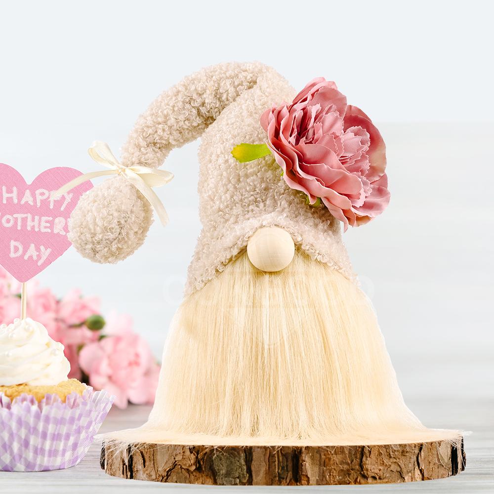 Handmade Carnations Gnome For Mother's Day Gift