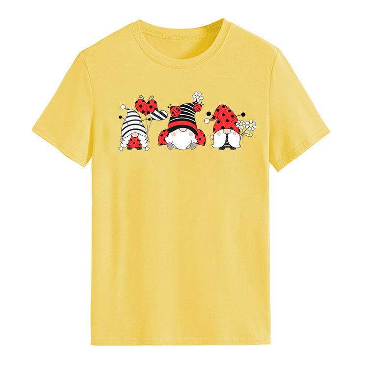 3 Lovely Ladybug Gnomes - Spring Summer Unisex T-shirt